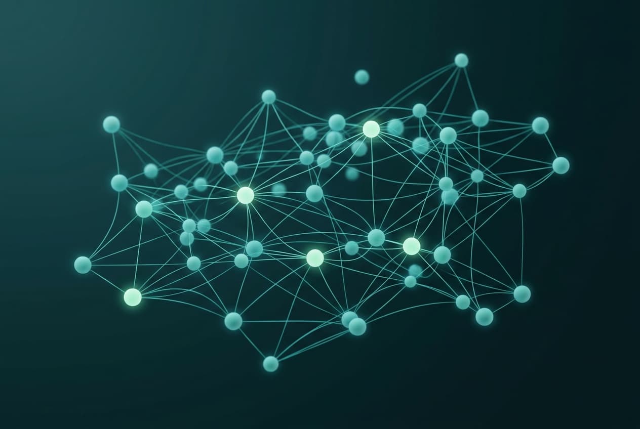 Visualisierung eines KI-Agenten-Netzwerks im Unternehmen